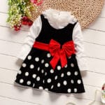 New Cute Baby Girls Dress Cotton and Lace Mini Ball Grown Dresses Kids Clothes For 0-2 Years Baby Bowknot Polk dot dress - Image 2