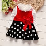 New Cute Baby Girls Dress Cotton and Lace Mini Ball Grown Dresses Kids Clothes For 0-2 Years Baby Bowknot Polk dot dress - Image 3