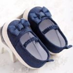 New Cute Lovely Newborn Baby Girl Kids Prewalker Soft Soled Anti-slip Shoes Princess Crib Mary Jane Jeans Blue Bow Footwear