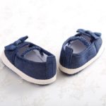 New Cute Lovely Newborn Baby Girl Kids Prewalker Soft Soled Anti-slip Shoes Princess Crib Mary Jane Jeans Blue Bow Footwear - Image 4