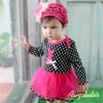 New Design Baby Dress 2016 Spring Long Sleeve Romper Dress Dot Patchwork Dress For Girls Vestidos Infantil Baby Clothing