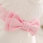 New Fashion Baby Girl Dress with Pearl Bow Little Princess for Birthday Party Newborn Toddler Clothing - Image 3