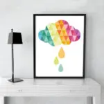 New Geometric Colorful Clouds Canvas Painting Modern  Baby Wall Art Nursery Print  Printable Illustration Home Decor Unframed - Image 2