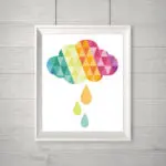 New Geometric Colorful Clouds Canvas Painting Modern  Baby Wall Art Nursery Print  Printable Illustration Home Decor Unframed