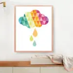New Geometric Colorful Clouds Canvas Painting Modern  Baby Wall Art Nursery Print  Printable Illustration Home Decor Unframed - Image 3