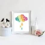 New Geometric Colorful Clouds Canvas Painting Modern  Baby Wall Art Nursery Print  Printable Illustration Home Decor Unframed - Image 4