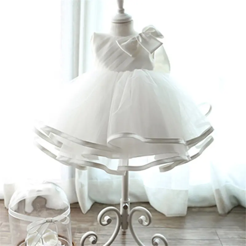 New Summer 2017 Newborn Baby Wedding Dress 1 Year Baby Girl Birthday Dress Princess Dress Toddler Christening Gown Age 0-2 Year - Image 2