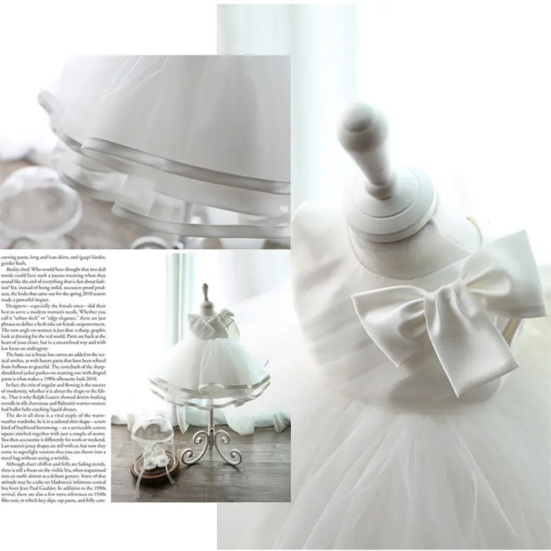 New Summer 2017 Newborn Baby Wedding Dress 1 Year Baby Girl Birthday Dress Princess Dress Toddler Christening Gown Age 0-2 Year - Image 5