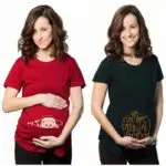 New Women's T-shirts Cartoon Maternity Top allaitement Funny Pregnancy T shirts Cotton T shirt pregnant Tee shirt clothes#J005 - Image 3