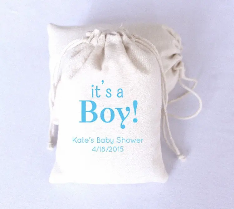 New arrival Free shipping 48pcs/lot "It's a Boy" burlap baby birthday/party decoration candy gifts bags baby shower favors - Image 2