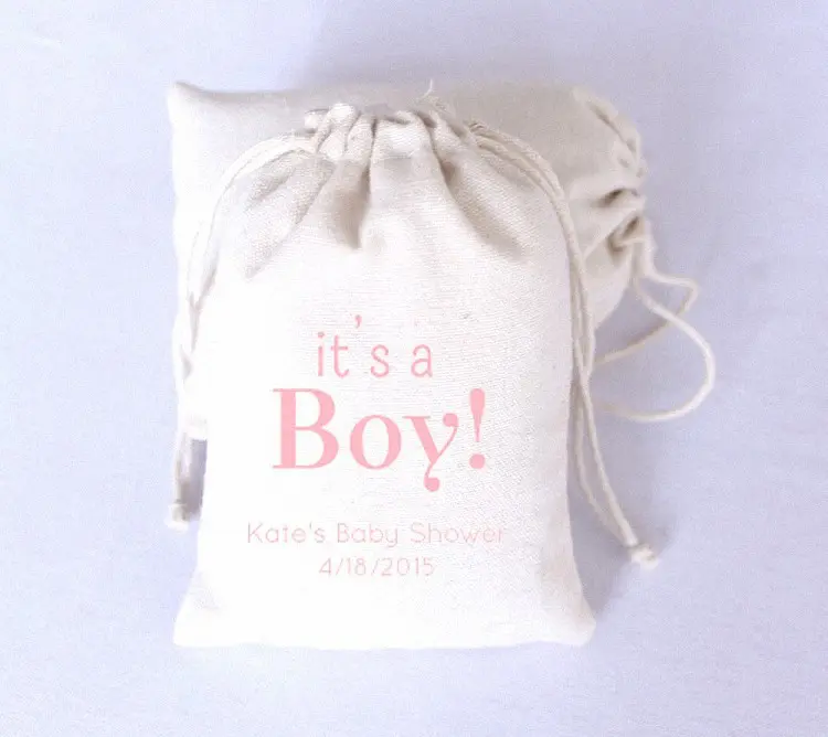 New arrival Free shipping 48pcs/lot "It's a Boy" burlap baby birthday/party decoration candy gifts bags baby shower favors - Image 3