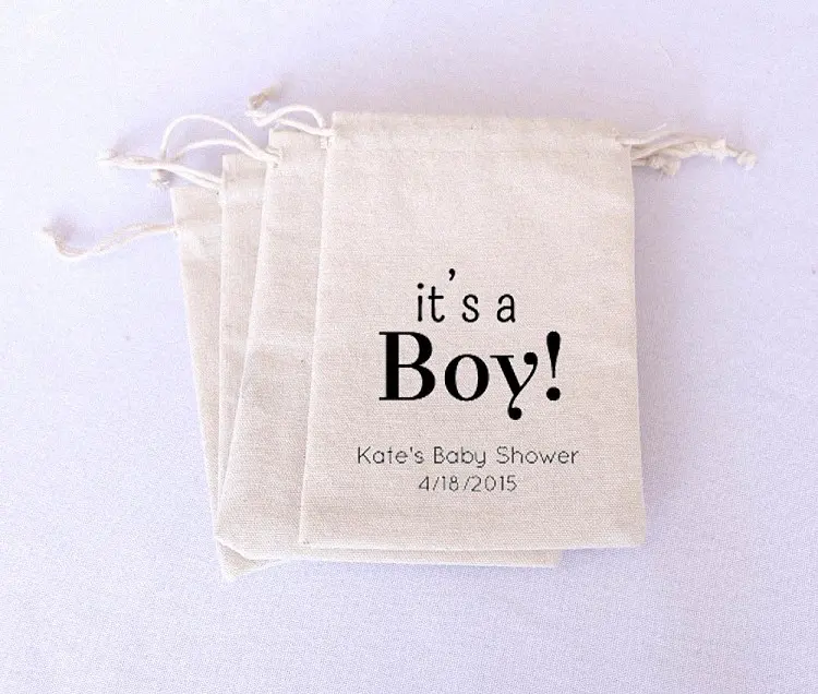 New arrival Free shipping 48pcs/lot "It's a Boy" burlap baby birthday/party decoration candy gifts bags baby shower favors - Image 4