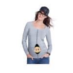 New baby peeking shirt funny maternity tops long sleeve pregnant shirts with baby peeking out peek-a-boo pregnancy tees top - Image 3