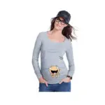 New baby peeking shirt funny maternity tops long sleeve pregnant shirts with baby peeking out peek-a-boo pregnancy tees top - Image 4