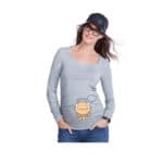 New baby peeking shirt funny maternity tops long sleeve pregnant shirts with baby peeking out peek-a-boo pregnancy tees top - Image 6