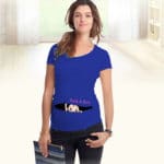 New maternity tops pregnancy funny maternity shirts with baby peeking out peek-a-boo maternity t-shirt baby peeking shirt - Image 4