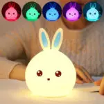 New style Rabbit LED Night Light For Children Baby Kids Bedside Lamp Multicolor Silicone Touch Sensor Tap Control Nightlight - Image 3