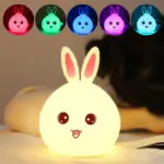 New style Rabbit LED Night Light For Children Baby Kids Bedside Lamp Multicolor Silicone Touch Sensor Tap Control Nightlight - Image 4