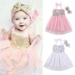 Newborn Baby Dresses pageant party Kids Girl Dress Sequin Summer tulle princess for Infant Girl 0-18M - Image 6