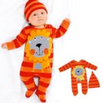 Newborn Baby Footies Long Sleeves Baby Pajamas Cartoon Printed Newborn Infant Boys Autumn Winter Clothes