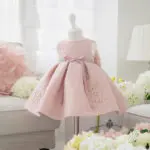 Newborn Baby Girl Dresses with Cap Super Back Bow Diamand Belt Baby Christening Gowns 1 year birthday dress vestido infantil