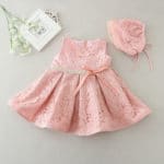 Newborn Baby Girl Dresses with Cap Super Back Bow Diamand Belt Baby Christening Gowns 1 year birthday dress vestido infantil - Image 4