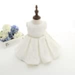Newborn Baby Girl Dresses with Cap Super Back Bow Diamand Belt Baby Christening Gowns 1 year birthday dress vestido infantil - Image 6