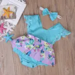 Newborn Baby Girls Dress Diaper Cover +Headband baby Dresses Printing Littel Baby Clothing 0-24M - Image 2