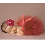 Newborn Baby Tutu Skirt Photography Props Peacock Handmade Crochet Beanie Beaded Cap Ball Gown - Image 3
