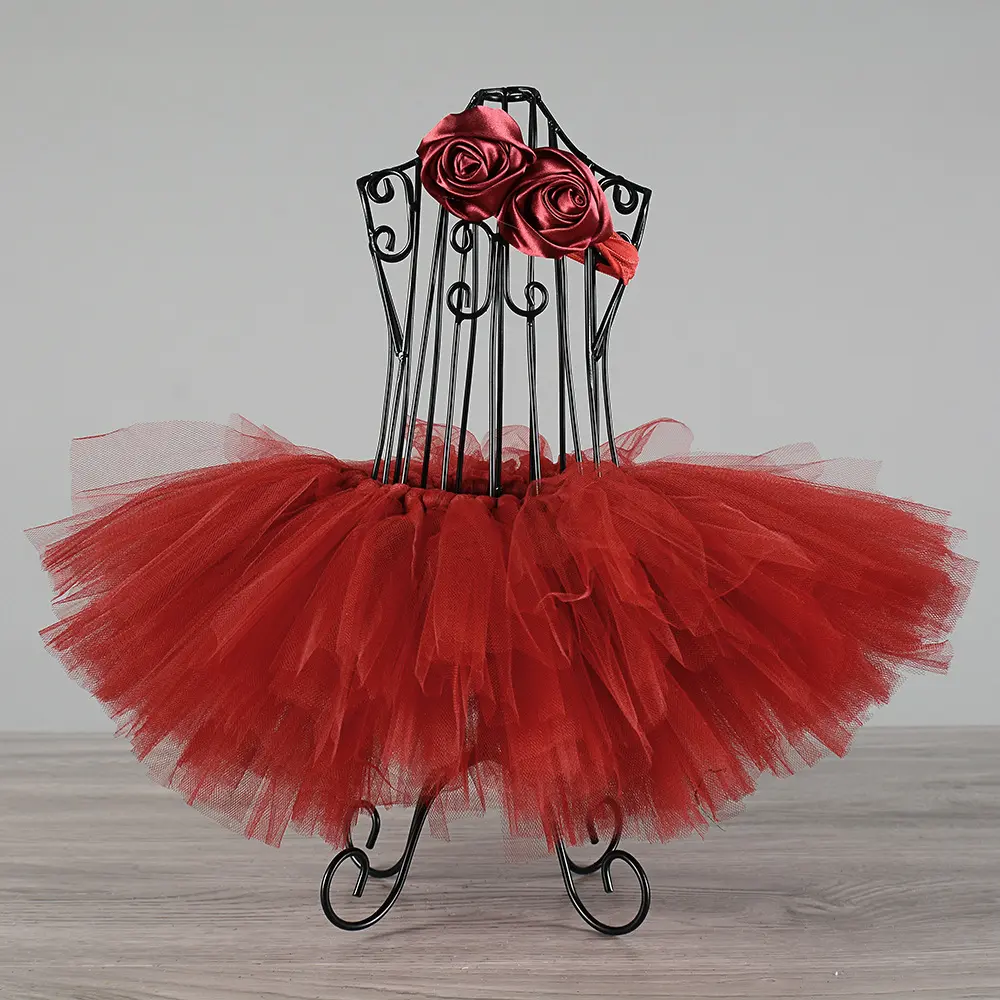 Newborn Baby Tutu Skirt with headband set for Photo Prop 7 Designs Fluffy Tulle Baby Ball Gown Tutu Skirt S1 - Image 6