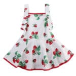 Newborn Infant Kids Baby Girls Romper Dress Bodysuit Tutu Dress Clothes Outfits Girls Strawberry Strap Dress 0-24M - Image 3