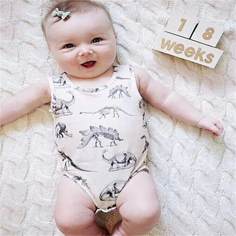 Newborn Jumpsuit Toddler Baby Boys Girls Dinosaur Bodysuit One-pieces Outfits Set 0-24M - Image 2