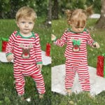 Newborn Kids Rompers Long Sleeve Striped Pajamas Sleepwear Romper Cotton Clothing Christmas Baby Boys Girls Children Clothes - Image 2
