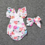 Newborn Toddler Infant Baby Girl Outfit Sets Polka Printing Bow Baby Girls Bodysuit+Hairband Summer 2017 Kids Girls Outfits suit - Image 2