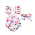 Newborn Toddler Infant Baby Girl Outfit Sets Polka Printing Bow Baby Girls Bodysuit+Hairband Summer 2017 Kids Girls Outfits suit - Image 3