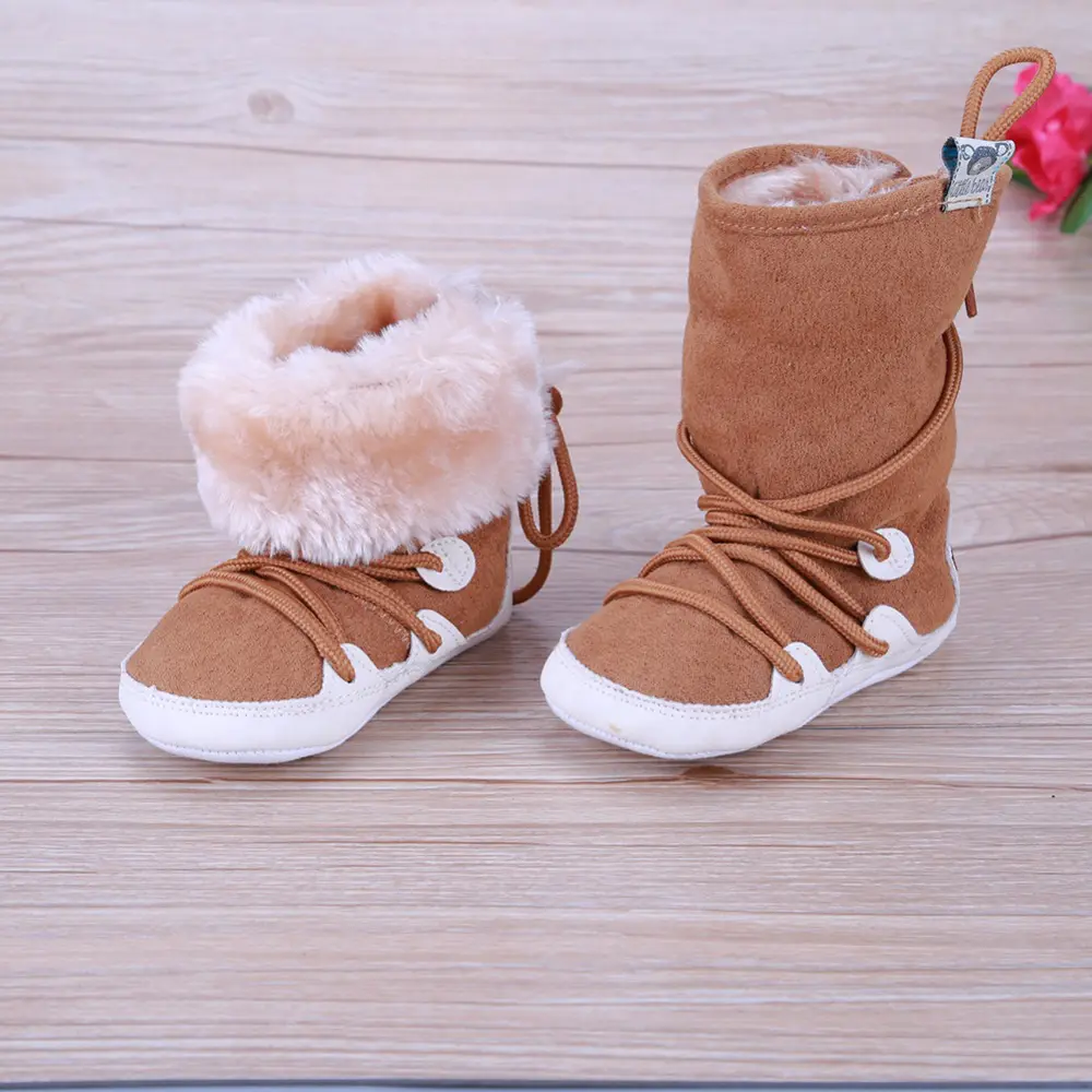 Newborn Winter Prewalkers Baby Snow Boots Shoes Soft Crib Toddler Infant Winter Warm Fleece Booties First Walkers Baby Shoes - Image 2