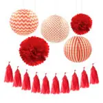 Nicro 3 Color 10'' Pom Pom Tissue Paper+10'' Pom Pom Tissue Paper+Party Garland Tassel for Wedding Birthday Kids Party Decor Set - Image 3