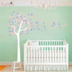 Nursery Tree Wall Decals - Tree Decal With Birds and Butterflies Wall Sticker Home Decor Baby Bedroom Wall Art Mural Decoration - Image 2