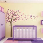 Nursery Tree Wall Decals - Tree Decal With Birds and Butterflies Wall Sticker Home Decor Baby Bedroom Wall Art Mural Decoration