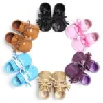 Patent Leather Crib  Baby Boy Girl Booties Bebe First Walkers Fringed Lace-Up Moccasins Soft Sneakers Shoes 2017 New - Image 2