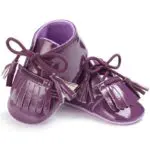Patent Leather Crib  Baby Boy Girl Booties Bebe First Walkers Fringed Lace-Up Moccasins Soft Sneakers Shoes 2017 New - Image 3