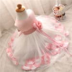 Petal Hem Baptism Newborn Wedding Girls Formal wear Summer 2017 Princess Birthday Party Dress girl clothes infant kids dresses - Image 3