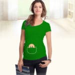 Plus Size New Design Funny and Cute "baby peeking out" Short sleeve Casual Maternity Shirt Pregnancy Clothes for Pregnant Women - Image 2