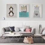 Popigist Nordic Cute Animal Hippo Penguin Polar Bear Portrait A4 Canvas Art Poster Painting Print Baby Room Home Wall Decor