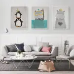 Popigist Nordic Cute Animal Hippo Penguin Polar Bear Portrait A4 Canvas Art Poster Painting Print Baby Room Home Wall Decor