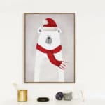 Popigist Nordic Cute Animal Hippo Penguin Polar Bear Portrait A4 Canvas Art Poster Painting Print Baby Room Home Wall Decor - Image 4