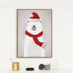 Popigist Nordic Cute Animal Hippo Penguin Polar Bear Portrait A4 Canvas Art Poster Painting Print Baby Room Home Wall Decor - Image 4