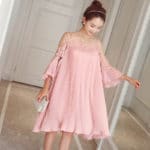 Pregnant Women Pleated Chiffon Dress Spaghetti Strap Off Shoulder 2017 Summer Pregnancy Clothes Cute Maternity Dresses Plus Size - Image 2