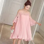Pregnant Women Pleated Chiffon Dress Spaghetti Strap Off Shoulder 2017 Summer Pregnancy Clothes Cute Maternity Dresses Plus Size - Image 2