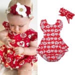Pudcoco Newborn Baby Christmas Clothes Ruffles Romper Sleeve Backless Tutu Halter Jumpsuit+Headband 2PCS Outfits Xmas Clothing - Image 2